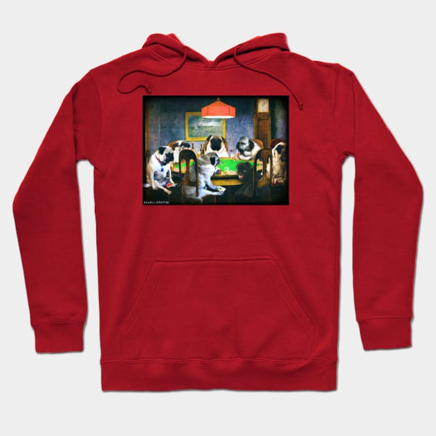 Pugs playing poker Hoodie by darklordpug